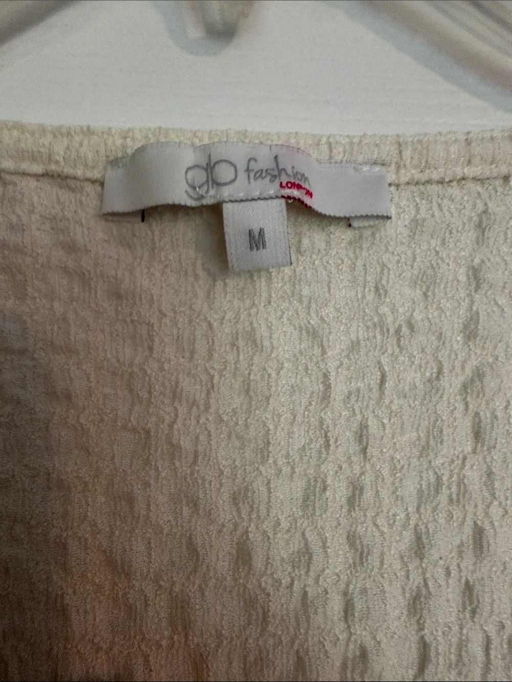 Women's Cream Ruffle Cropped Top - Picture 2 of 3
